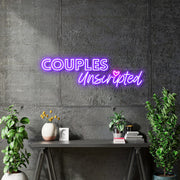 Custom Neon -  Couples Unscripted - Purple and Pink - 33x10inch - indoor Signs