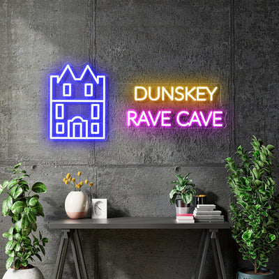 Custom Neon - Dunskey Rave Cave  - 112x50cm - Purple - indoor - Remote dimmer and Delivery