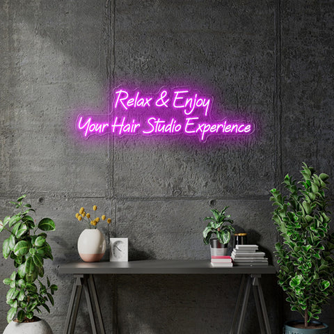 Custom Neon - HAIR STUDIO signs - 4 signs  - indoor Signs