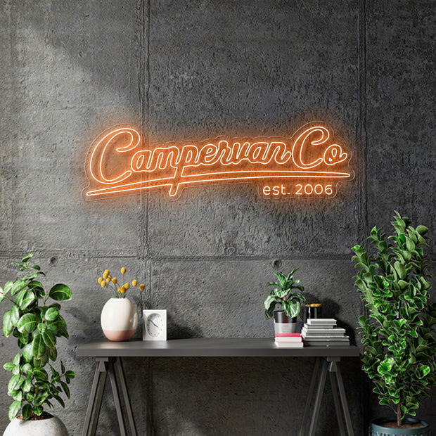 Custom Neon - CampervanCo Est 2006 - Orange  -  dimmer and delivery