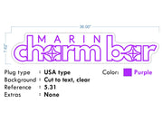 Custom neon - Marin Charm Bar Purple | 36 x 7inch  - incl Shipping and 2yrs Warranty