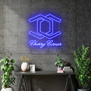 Custom Neon - Cherry Corner - Blue - 90x90cm - indoor Signs