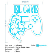 Custom Neon - 2x El Cave  - 54cm x 60cm - Light Blue - Remote dimmer and Delivery