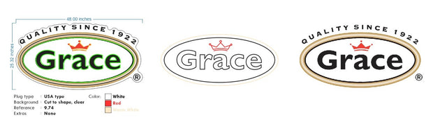 Custom Neon - Grace - White, Red and Warm White - 48 x 25 inch  - outdoor Sign