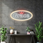 Custom Neon - Grace - White, Red and Warm White - 48 x 25 inch  - outdoor Sign