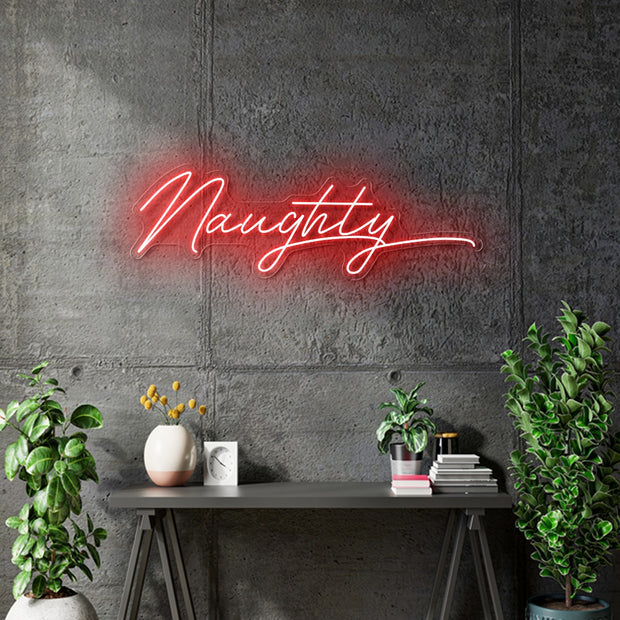 Custom Neon - Naugthy - RED - 200x65cm - indoor Signs