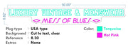 Custom Neon -  Luxury Vintage and Mensware - Mess of blue -  Torquaise and Hot pink - 50 x 6.82inch  - indoor Signs