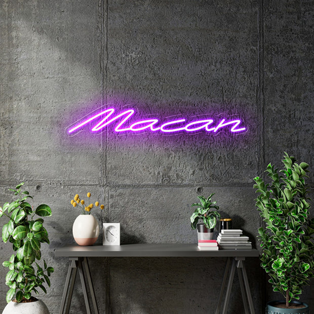 Custom neon - Macan - Purple - 60 x 10cm  - incl Shipping and 2yrs Warranty