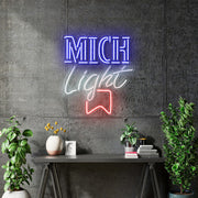 Custom Neon - Mich Light - Blue, White and Red - 22 x 20inch - dimmer and delivery