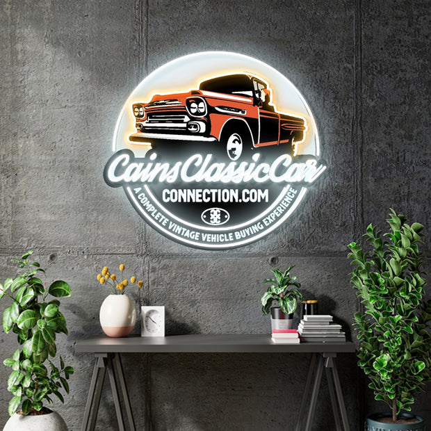 Custom Neon - Cain Classic Cars - 24x21inch - indoor Signs