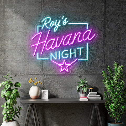 Custom Neon - Roy's Havana Night - Pink and White color - 30 x 28inch  - dimmer and delivery (Copy)