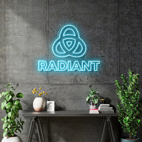 Custom Neon -  RADIANT -  Light Blue - 48 x 35inch - indoor Signs