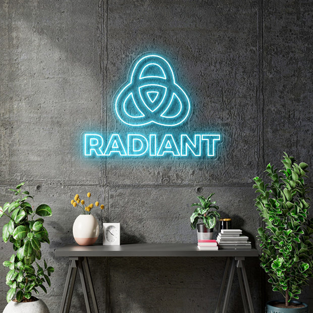 Custom Neon -  RADIANT -  Light Blue - 48 x 35inch - indoor Signs