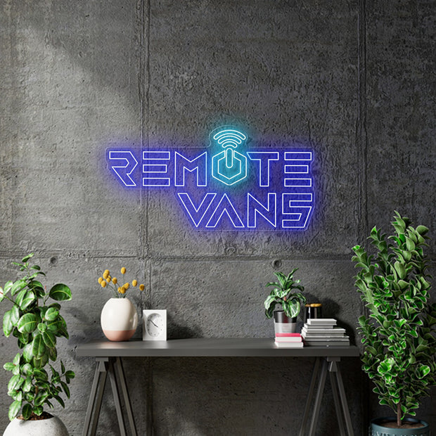 Custom Neon -  REMOVE VANS  - Blue and Light Blue | Size: 60 x 30inch (5ft)    - Remote dimmer and Delivery