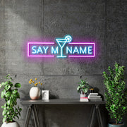 Custom Neon -  SAY MY NAME - Hot pink and Light Blue - 150 x 51cm - indoor Sign