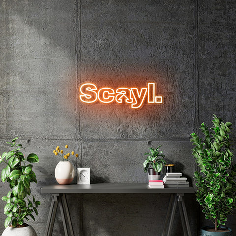 Custom Neon -  Scayl. - Orange - 20inch x 6.8inch - indoor Signs + Shipping included