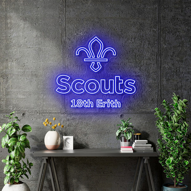 Custom Neon - 18th Eirth Scouts - Blue - 80x72cm - indoor Signs