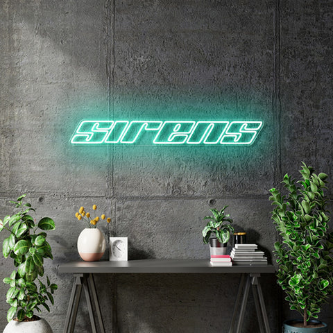 Custom Neon - Sirens - Teal - 80x10cm - indoor Signs