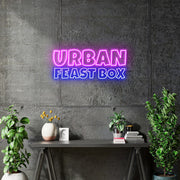 Custom Neon -  URBAN FEAST BOX - Pink and blue - 50cm x 21cm -  Delivery and Remote