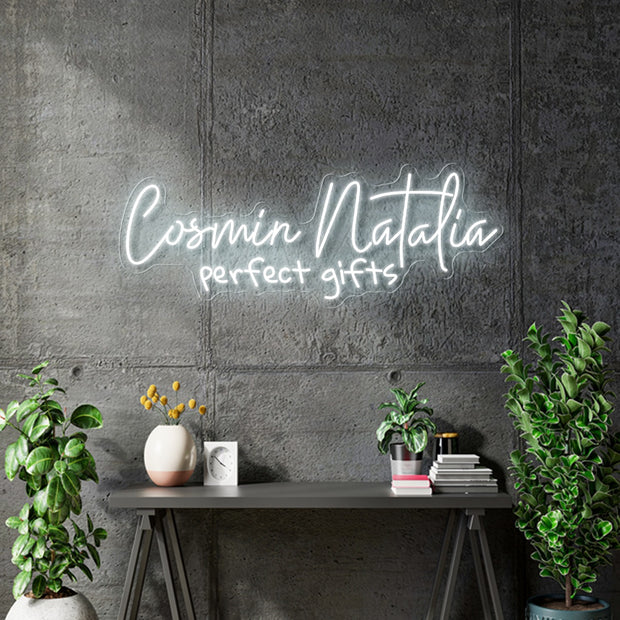 Custom Neon - Cosmin Natalia - White - 91x34cm - Outdoor Signs