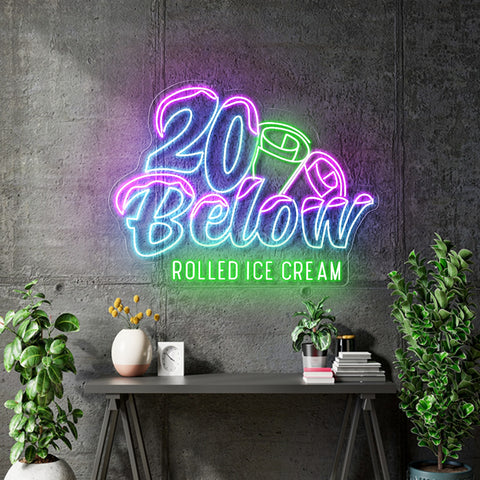 Custom Neon - i20 Below - 36x27inch - Window Sign - Free Delivery