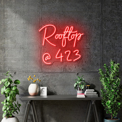 Custom Neon - Rooftop @423 - RED - 24 x 21" - Outdoor Sign - Free Delivery