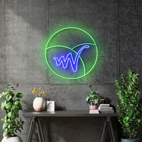 Custom Neon for wwmeats - Green - Light Green and Blue - 75cm - indoor Signs