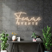 Custom Neon - Femme Events - Warm White - 100x52cm - indoor Sign