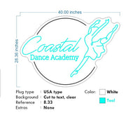 Custom Neon - Neon Sign | Coastal Dance Academy - Light blue and White - 40x28inch - dimmer and delivery (Copy)