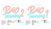 Custom Neon -  RAC TANNING  -RED and Light Blue  - 99cm x 62cm - Remote dimmer and Delivery