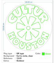 Custom neon - CULTUR  HOUSTON - 120cm - Outdoor and indoor - incl Shipping and 2yrs Warranty