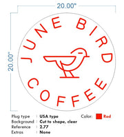 Account Adjust - 70$ - June Bird Coffee - Red and White as per mock ups - Remote dimmer and Delivery