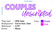 Custom Neon -  Couples Unscripted - Purple and Pink - 33x10inch - indoor Signs