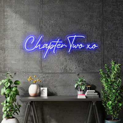 Custom Neon -  Chapter 2 xo - Blue - 80cm x 28cm -  Delivery and Remote