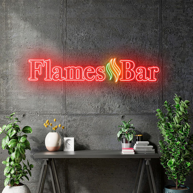 Custom Neon -  Delhi Live  - Double stroke  - Red - 90cm x 25cm - INDOOR  - Remote dimmer and Delivery