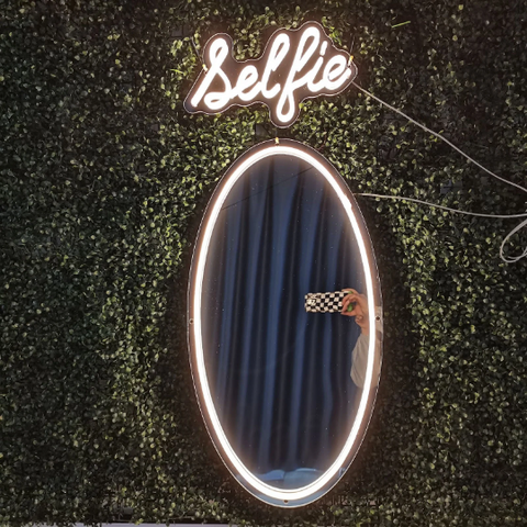 Selfie Mirror Custom Neon Sign, Led Mirror, Selfie Mirror, Wavy