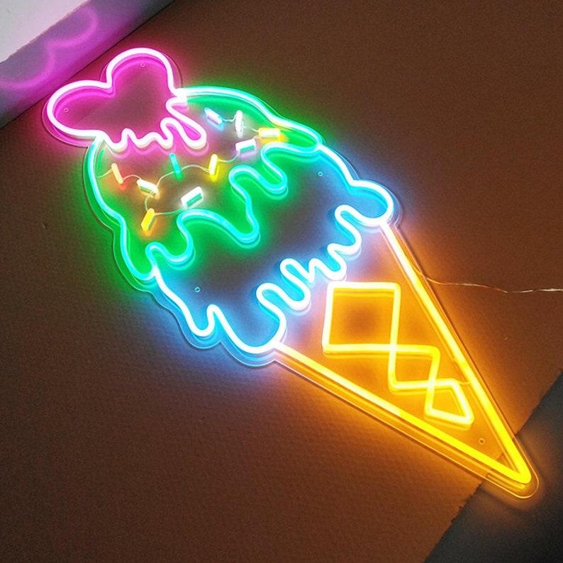 Ice Cream Ice Cream Neon Sign Ice Cream Shop Neon Shop Decoratio –  Neon On Demand